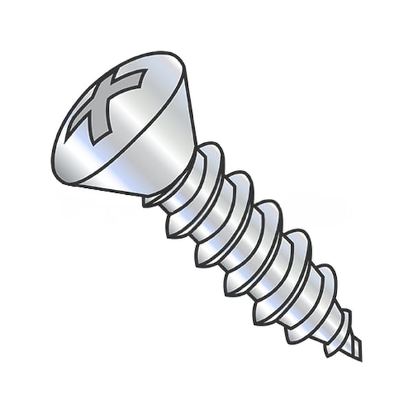 Usa Industrials Self-Drilling Screw, #10-12 x 2-1/4", Zinc Plated Steel Oval Head Phillips Drive BULK-SCRW-15744 - main